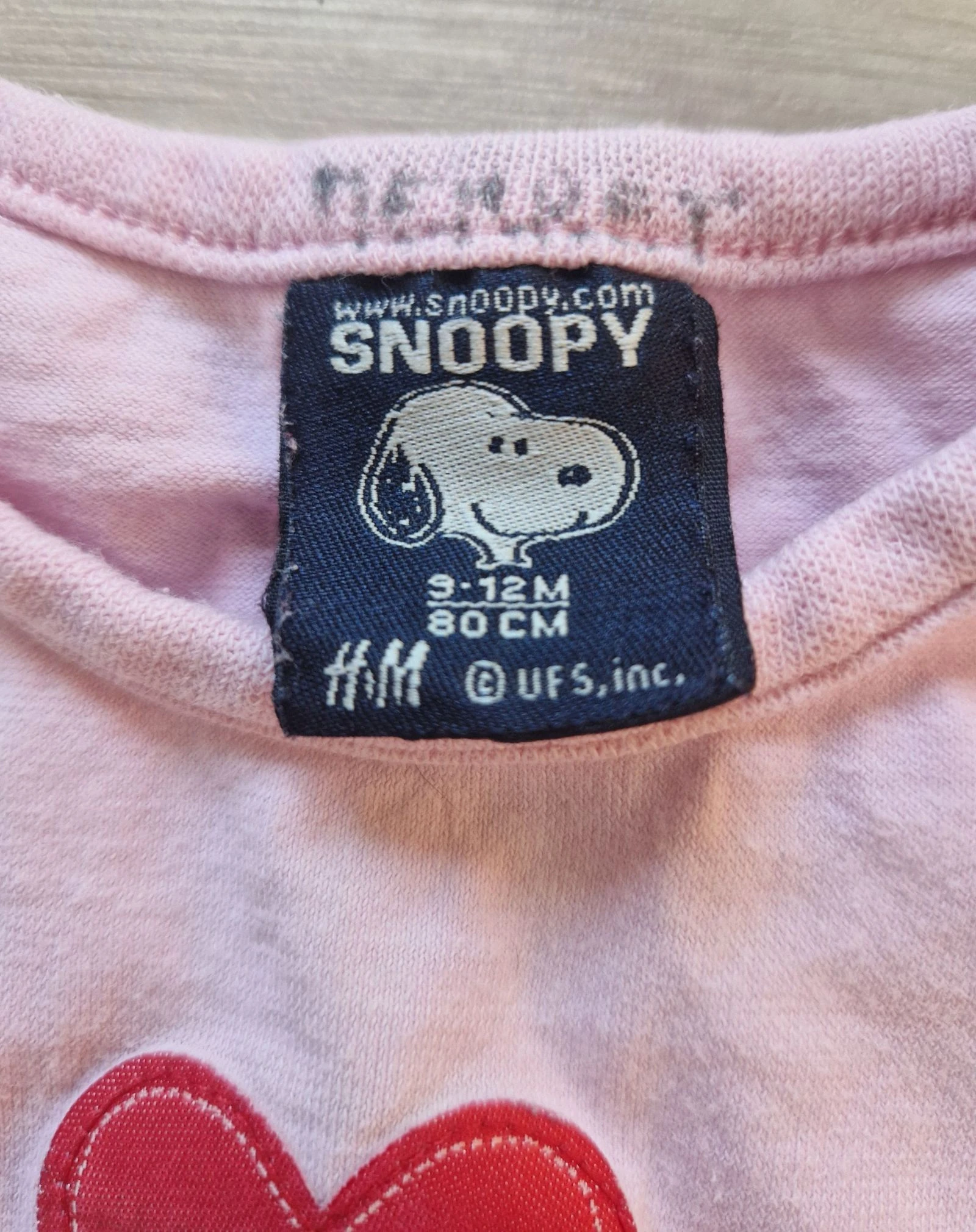 💖 T-shirt de mangas compridas - Snoopy - bebê menina - 12 meses / 80 cm - estado correto – photo 5